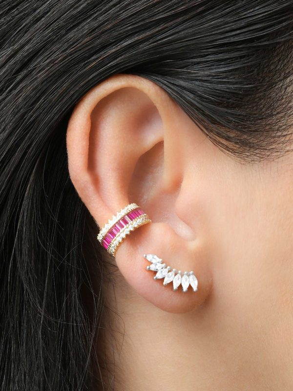 Aretes Trepador Ivy plata - Imagen 2