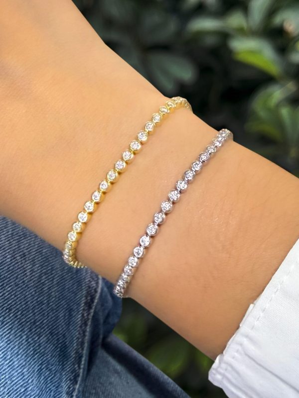Pulsera Tennis Bezel Moissanita 2mm