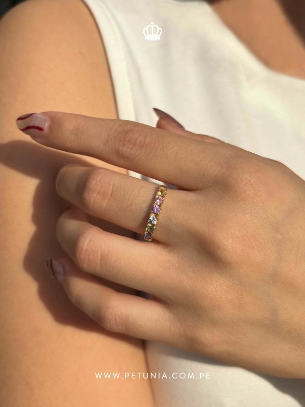 Anillo Medio rivier Zafiros - Imagen 3