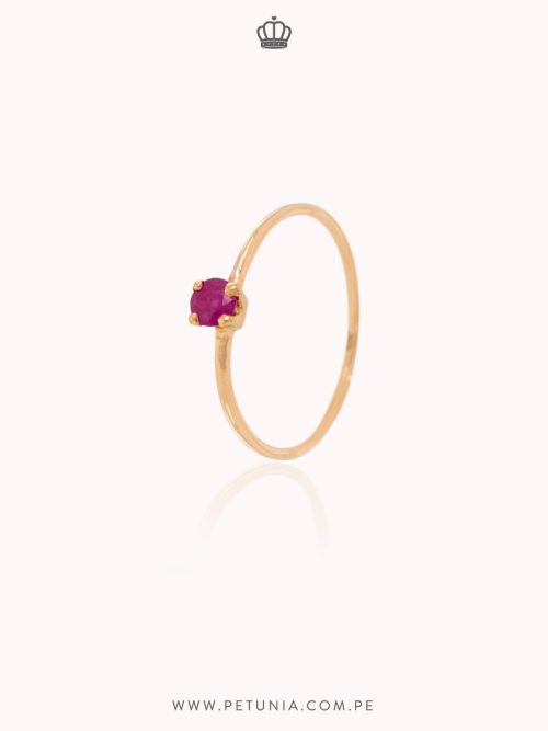 Anillo Solitario Rubi