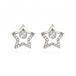 Aretes Estrella cristal plata