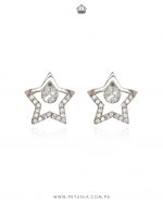 Aretes Estrella cristal plata