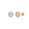 Aretes Solitario Bezel 6mm