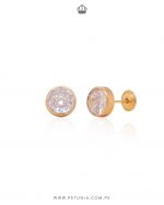 Aretes Solitario Bezel 6mm