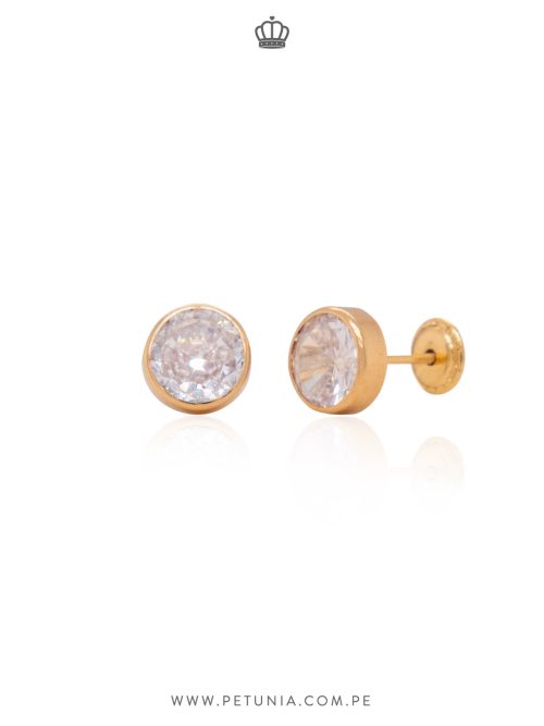 Aretes Solitario Bezel 6mm