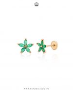 Aretes Clavel cristal verde - Imagen 2