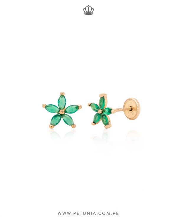 Aretes Clavel cristal verde - Imagen 2