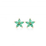 Aretes Clavel cristal verde