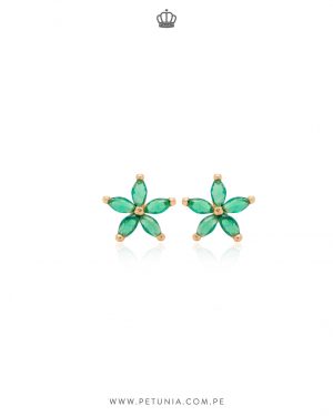 Aretes Clavel cristal verde