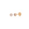 Aretes Solitario Bezel 4mm