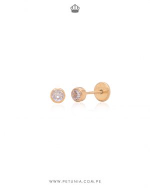 Aretes Solitario Bezel 3mm