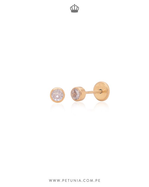 Aretes Solitario Bezel 4mm