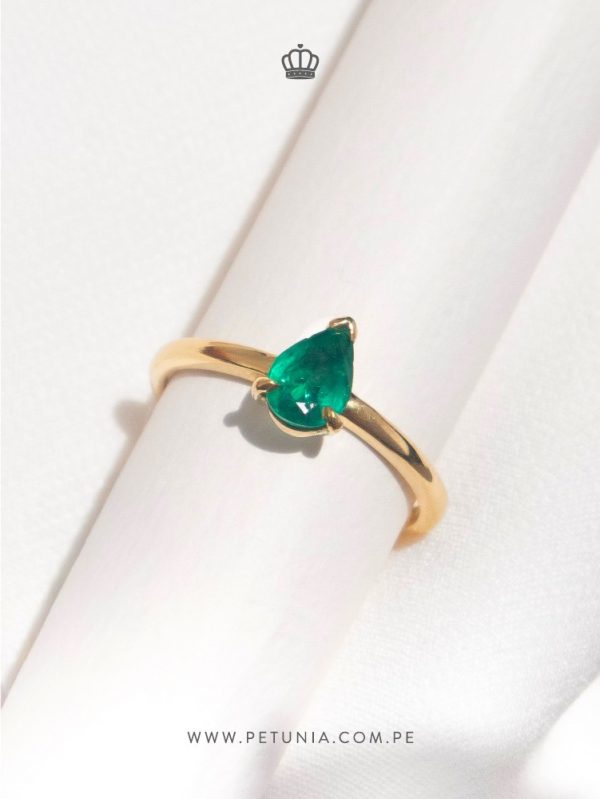 Anillo Esmeralda gota - Imagen 2