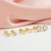 Aretes Solitario Bezel 6mm