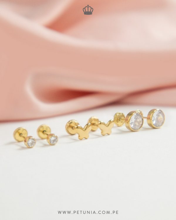 Aretes Solitario Bezel 6mm - Imagen 2