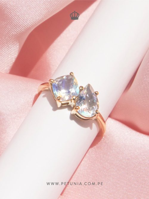 toi et moi piedra luna Anillo Toi et Moi piedra luna