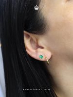 Aretes Rose 7 mm verde - Imagen 2