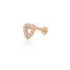 Piercing Corazon calado cristal 6mm