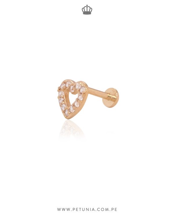 Piercing Corazon calado cristal 6mm
