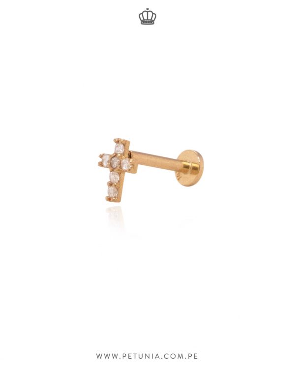 Piercing cruz cristales mini - Imagen 2