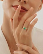 Anillo Esmeralda gota - Imagen 2