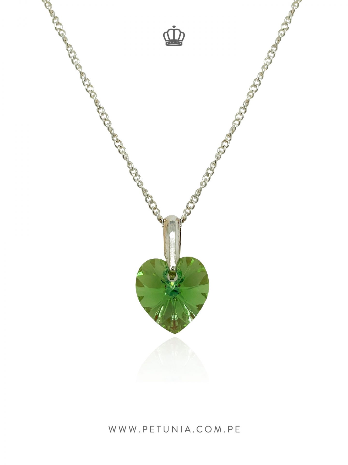 Cadena amor cristal verde