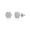 Aretes Layla 9 mm Moissanita plata