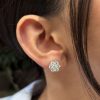 Aretes Layla 9 mm Moissanita plata