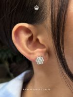 Aretes Layla xl Moissanita plata - Imagen 4