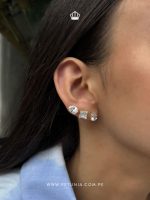 Aretes Bianca cubo dorado - Imagen 3