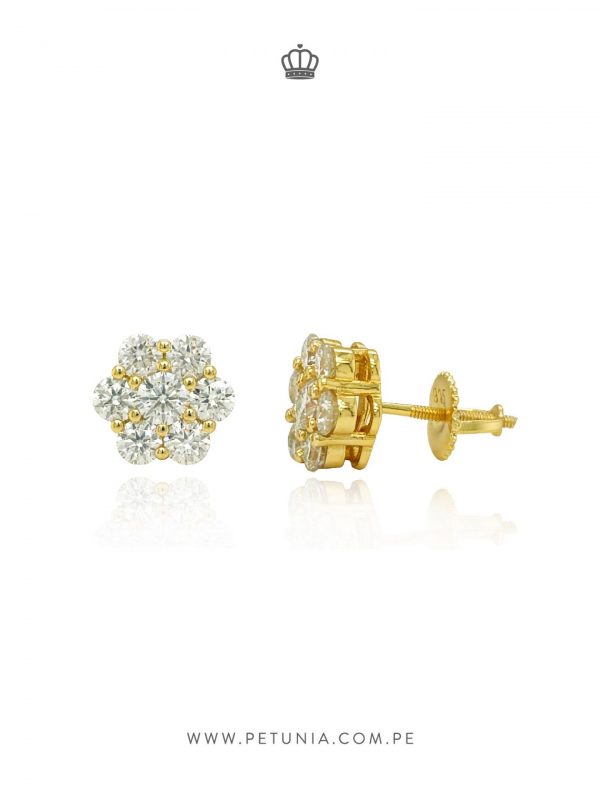 Aretes Layla xl Moissanita dorado - Imagen 3