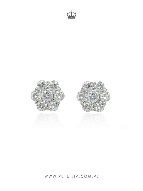 Aretes Layla 9 mm Moissanita plata