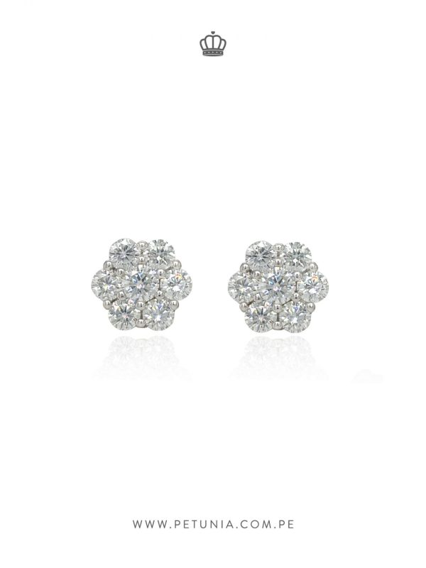 Aretes Layla 9 mm Moissanita plata
