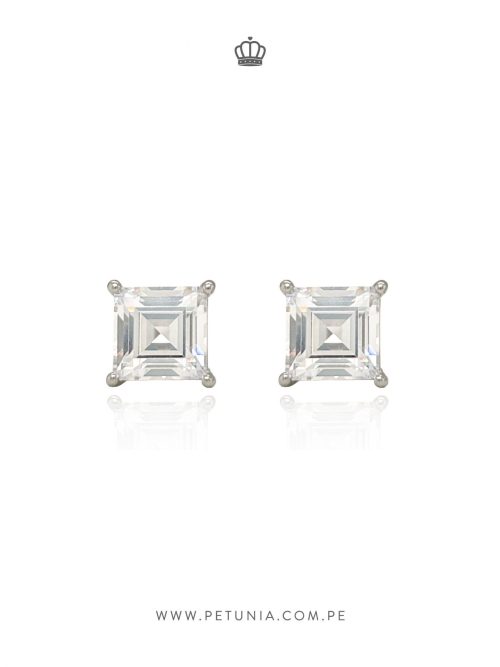 Aretes Bianca cubo plata