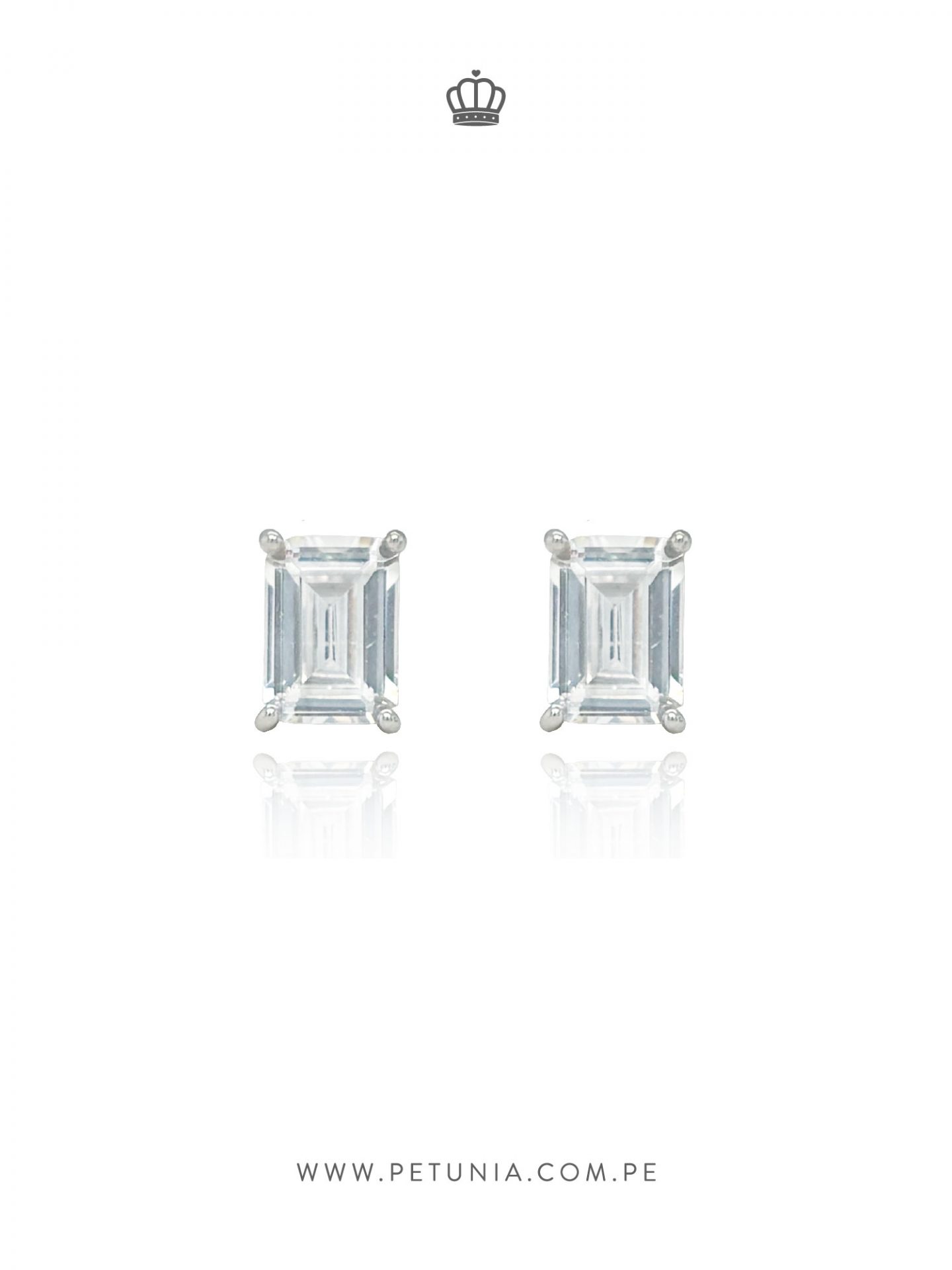 aretes bianca baguette