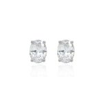 Aretes Bianca oval plata