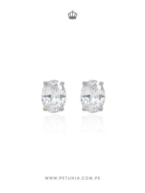 Aretes Bianca oval plata
