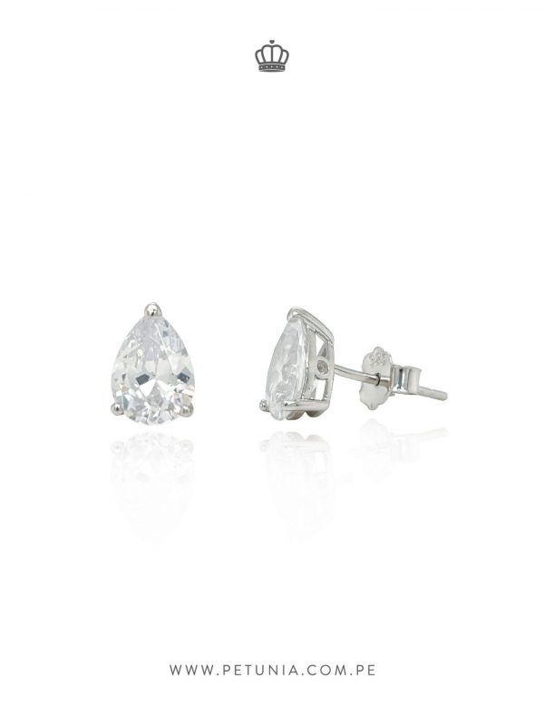 Aretes Bianca gota plata - Imagen 2