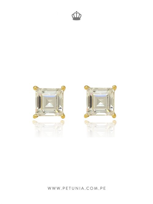 Aretes Bianca cubo dorado
