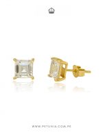 Aretes Bianca cubo dorado - Imagen 2