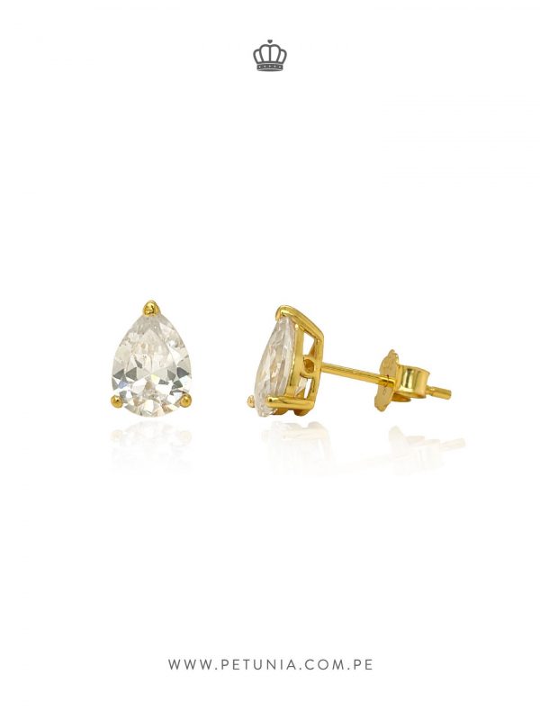Aretes Bianca gota dorado - Imagen 2