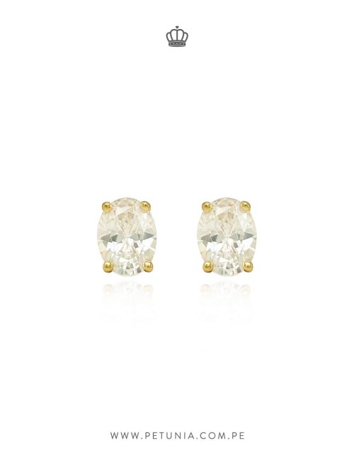 Aretes Bianca oval dorado