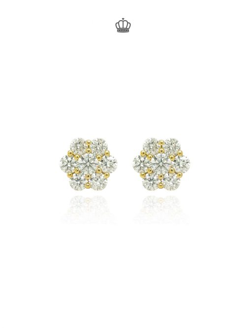 Aretes Layla 9mm Moissanita dorado