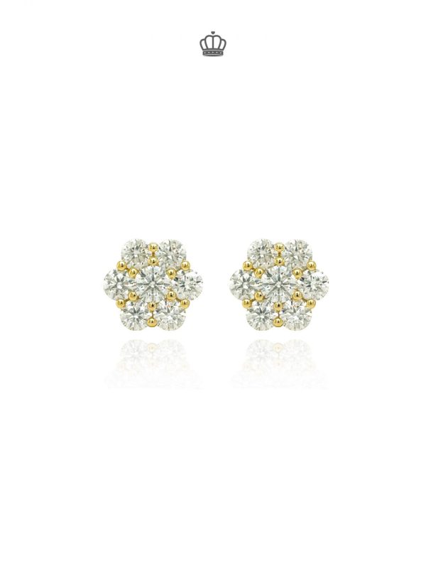 Aretes Layla 9mm Moissanita dorado