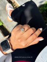 Anillo Abigail Moissanita dorado - Imagen 2