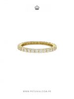 Anillo Abigail slim Moissanita dorado