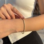 Pulsera Tennis Bezel Moissanita 2mm dorado