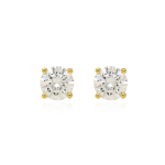 Aretes Stud Moissanita Dorado 6 mm