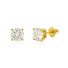 Aretes Stud Moissanita Dorado 6 mm