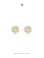 Aretes Layla Moissanita dorado 7 mm